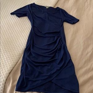 Blue Jersey Short Sleeved Dress